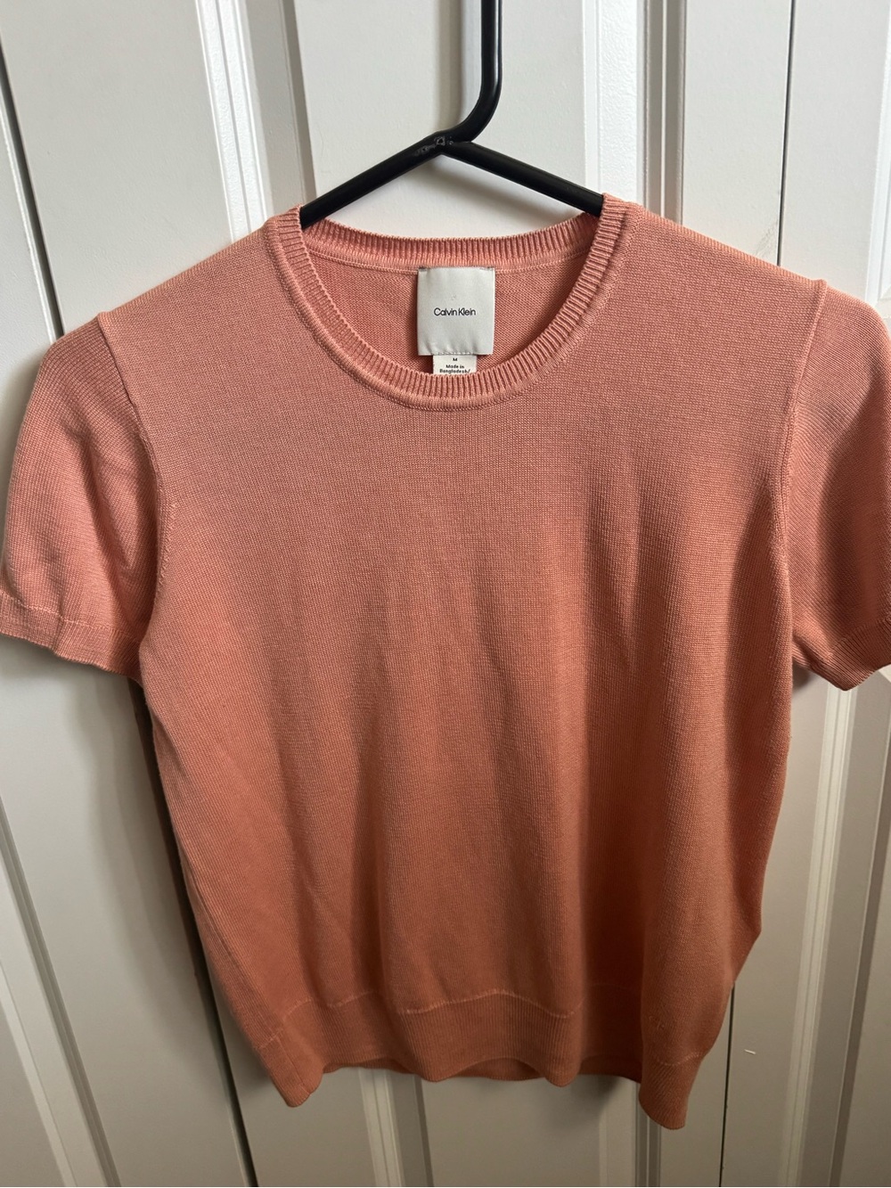 Calvin Klein Soft Peach Knit Crewneck Top